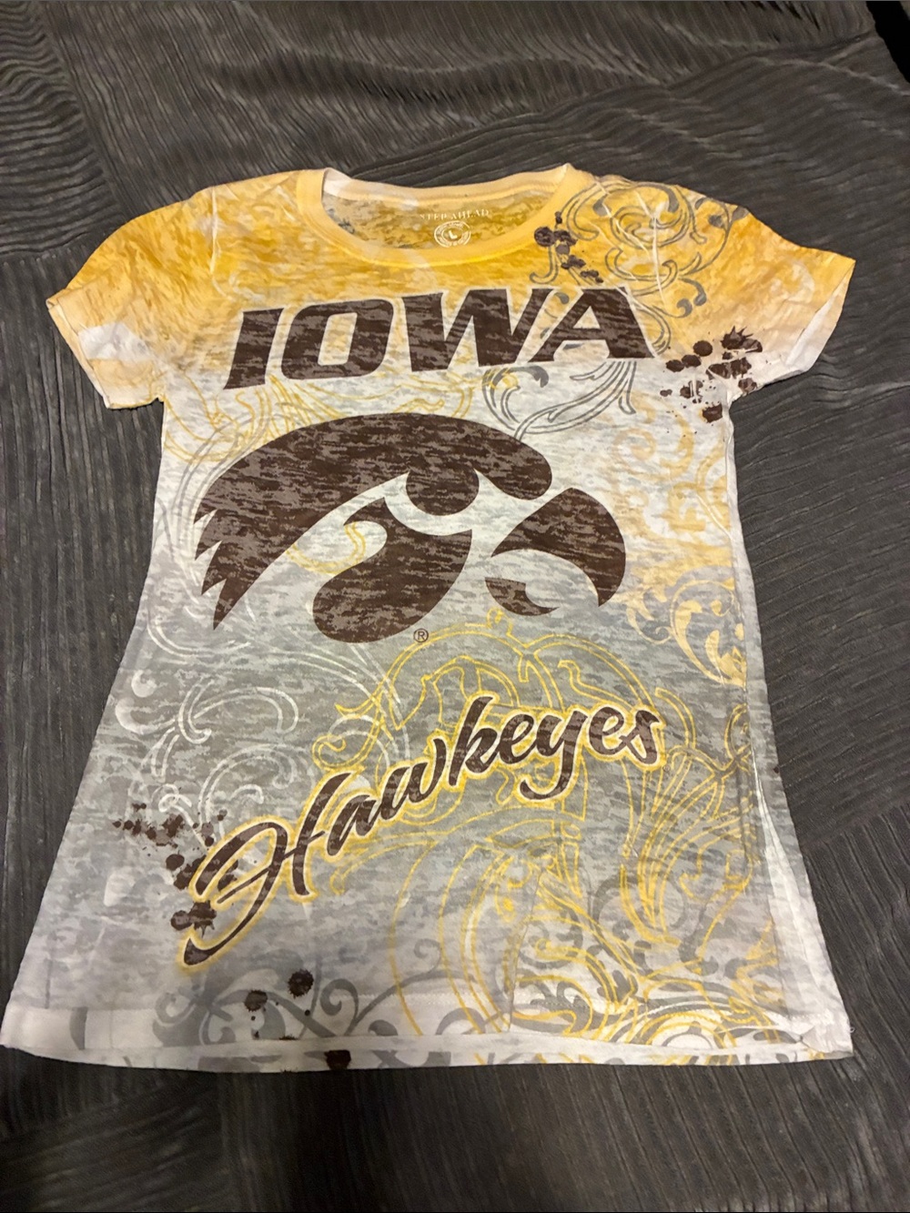 Iowa Hawkeyes Girls' Short Sleeve Tee - Gold & Brown